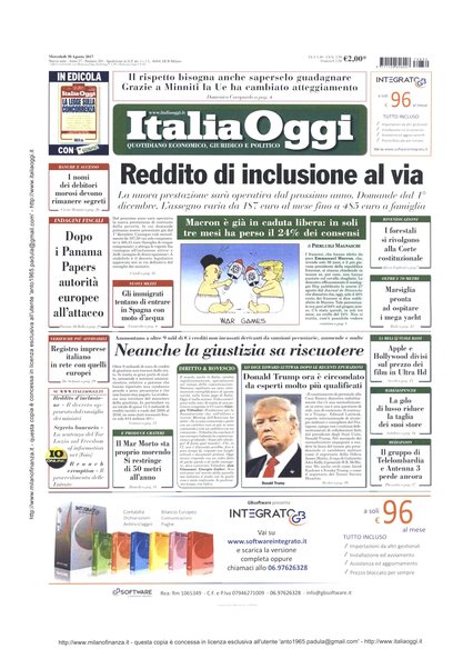 Italia oggi : quotidiano di economia finanza e politica